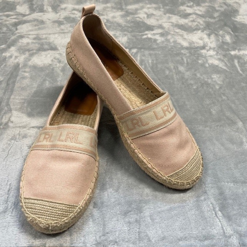 Lauren Ralph Lauren Pink Caylee Espadrille Flats Loafers Casual Shoes Size 8.5